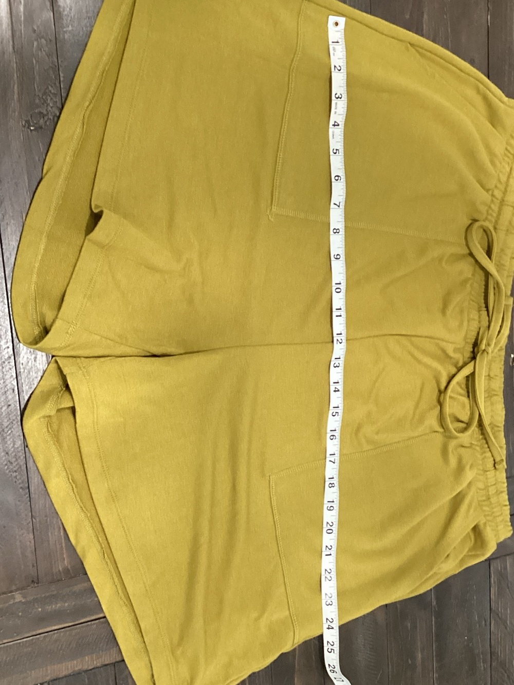 Zenana Outfitters Mustard Drawstring Knit Lounge Shorts - Picture 2 of 8